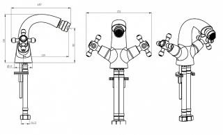 Смеситель для биде Boheme Flora бронза 316-FL